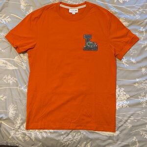 Lacoste Orange T-Shirt with Logo Patch
